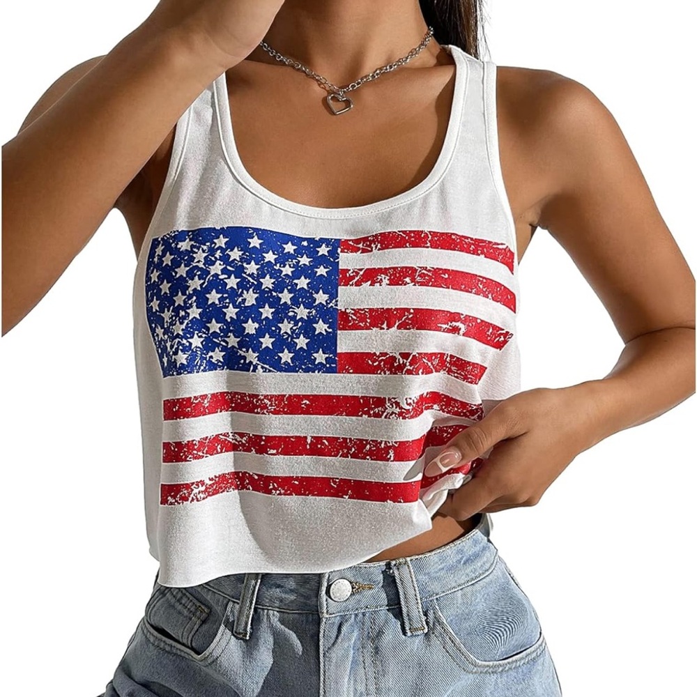American Flag Crop Top